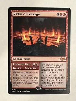 Virtue of Courage NM Wilds of Eldraine MTG - Image 1