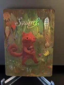 Nils Hamm Magic The Gathering Full Art Foil Squirrel 1/1 Token 2023 Kickstarter - Image 1