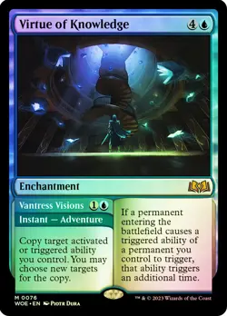 MTG FOIL Virtue of Knowledge // Vantress Visions - Wilds of Eldraine #76 - Image 1