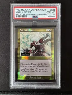 Stitch in Time (Retro Frame) (Serial Numbered) Ravnica Remastered Foil PSA 10 - Image 1