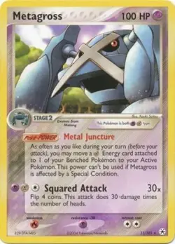 Damaged, English Pokemon Regular Metagross - 11/101 - Wish Maker Theme Deck Excl - Image 1
