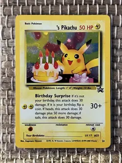 Pokemon 2000 Promo Birthday Pikachu Holo #24 - Lightly Played Condition - Image 1