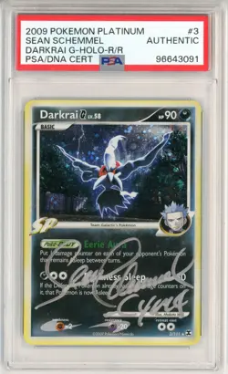 PSA Signed Sean Schemmel Pokemon TCG Darkrai G 3/111 Rising Rivals Holo Rare - Image 1