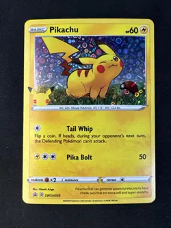 Pikachu - (General Mills) SWSH039 Sequin Holo Black Star Promo Pokemon - Image 1