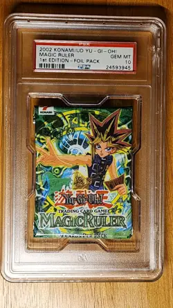 PSA 10 GEM MINT 2002 Konami/UD Yu-Gi-Oh! Magic Ruler 1st Edition Foil Pack Rare! - Image 1