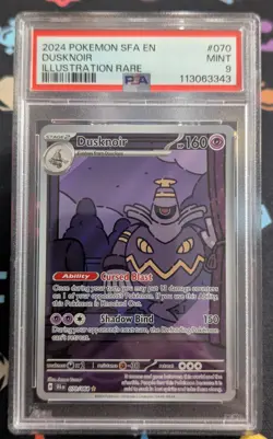 Pokemon TCG Dusknoir 070/064 Shrouded Fable Illustration Rare Holo Card PSA 9 - Image 1