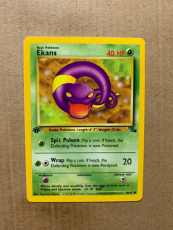1st Edition Ekans 46/62 Fossil Set - Common Pokemon Card - NM/Mint - Image 1