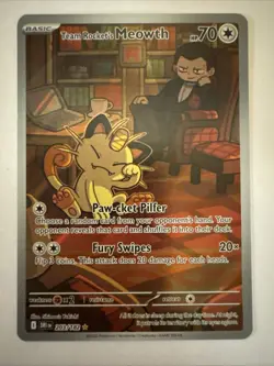 Pokemon TCG Team Rockets Meowth Card 203/182 Destined Rivals - Image 1