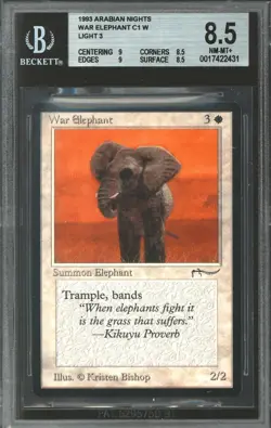 Magic MTG Arabian Nights War Elephant (Light) BGS 8.5 (9 8.5 9 8.5) NEAR MINT NM - Image 1
