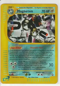 MAGNETON 22/147 Aquapolis REVERSE HOLO RH rare E-Series Pokemon TCG card VLP-NM - Image 1