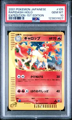 2001 POKEMON JPN EXPEDITION 1ST ED #105 RAPIDASH-HOLO PSA 10 - Image 1