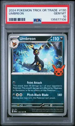 2024 POKEMON TRICK OR TRADE #130 UMBREON PSA 10 - Image 1