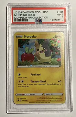 Morpeko Holo Black Star Promo PSA 9 MINT 2020 Pokemon Pin Collection #SWSH031 - Image 1