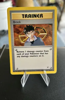 Pokemon TCG Trainer Brock Gym Heroes 98/132 Unlimited Non-Holo Rare - Image 1