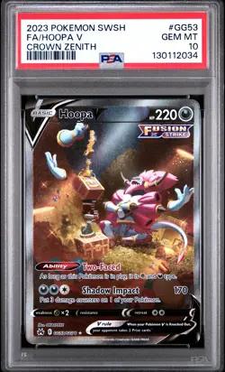 2023 POKEMON SWORD & SHIELD CROWN ZENITH #GG53 FULL ART/HOOPA V PSA 10 - Image 1