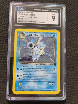 Pokemon Dark Blastoise 3/82 Team Rocket Vintage Holo Foil Rare Graded CGC 9 NM - Image 1