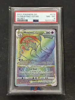 PSA 8 2022 POKEMON GO FA/MEWTWO V STAR SECRET RARE 079/078 - Image 1