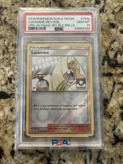 2018 Sun & Moon UPR Lusamine 153a/156 Pokemon League 1st Place PSA 10 Pop 4 RARE - Image 1