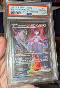 Pokemon 2025 DR Team Rocket's Mewtwo EX Destined Rivals SIR #231 PSA 10 Gem Mint - Image 4