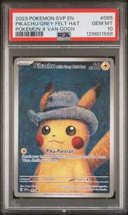 Pokemon X Van Gogh Promo Pikachu with Grey Felt Hat SVP 085 PSA 10 GEM MINT - Image 1