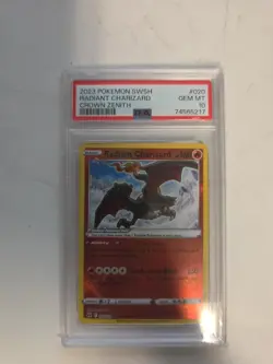 2023 POKEMON SWORD & SHIELD CROWN ZENITH #020 RADIANT CHARIZARD PSA 10 - Image 1