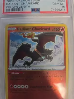 2023 POKEMON SWORD & SHIELD CROWN ZENITH #020 RADIANT CHARIZARD PSA 10 - Image 3