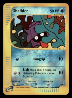 Lightly Played Shellder 129/165 Reverse Holo Expedition Base Set Common - Image 1