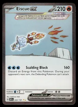 Pokemon Cards Eiscue ex 222/197 Obsidian Flames Special Illustration Rare NM - Image 1