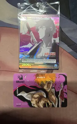 Round 1 Bleach Game Card and Ichigo Kurosaki Union Arena Sealed Promo Card - Image 1