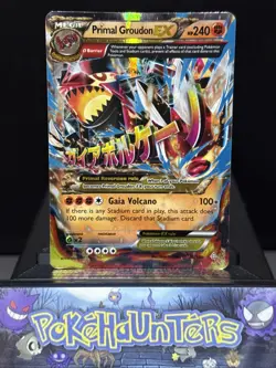 Pokemon Card Primal Groudon EX 86/160 Full Art Ultra Rare XY Primal Clash Played - Image 1