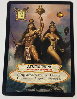 Hyborian Gates CCG TCG Atums Twins Promo Card By Cardz Boris Vallejo 1995 Rare - Image 1