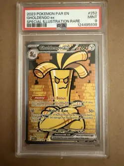 Pokemon Gholdengo EX TCG Card 252/182 Paradox Rift SIR PSA 9 Mint - Image 1