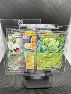 Sprigatito Ex SVP 087, Pawmot Ex 073/197, Maushold Ex 155/182 Promo Cards Sealed - Image 1