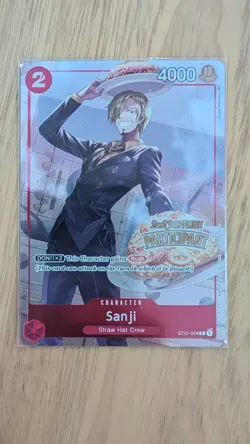 One Piece Card Game Sanji ST01-004 Offline Regional Participant Promo M/NM - Image 1