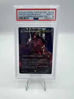 MTG Final Fantasy Vincent Valentine Borderless Surge Foil PSA 10 - Image 1