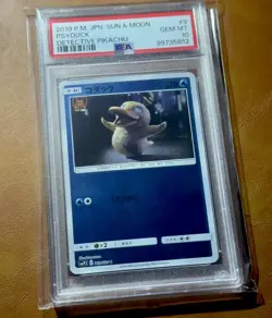 PSA 10 💎 2019 POKEMON JAPANESE SUN & MOON DETECTIVE PIKACHU #9 PSYDUCK REV HOLO - Image 5