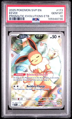 2025 POKEMON SVP EN-SV BLACK STAR PROMO #173 EEVEE PSA 10 - Image 1