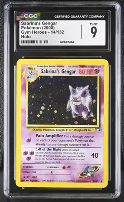 CGC 9 MINT Sabrina's Gengar 2000 Gym Heroes 14/132 Holo Pokemon Card - Image 1