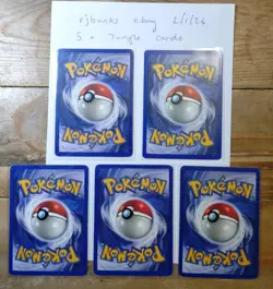 Pokemon Bundle Of 5 Rare Vintage Jungle Cards Non Holo 1999 Snorlax Clefable - Image 3