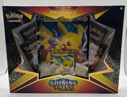 Pokemon TCG SHINING FATES Pikachu V Collection Box Factory Sealed + Promo Card! - Image 1