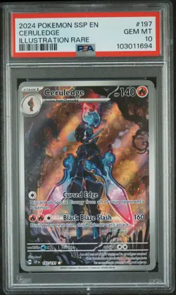 2024 POKEMON SSP EN-SURGING SPARKS ILLUSTRATION RARE #197 CERULEDGE PSA 10 - Image 1