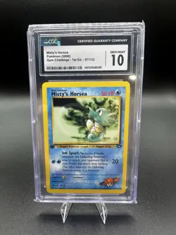 2000 Gym Challenge *1st Edition* Misty's Horsea #87/132 CGC 10 Gem mint - Image 1