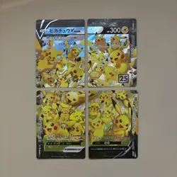 Pikachu V-Union MINT/NM Pokemon 4 Cards Set 025 026 027 028 Holo Rare Japanese - Image 1