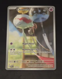 Pokemon TCG Chimecho Holo Illustration Rare Card 179/167 Twilight Masquerade - Image 1