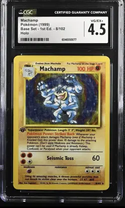 1999 Machamp (Base Set) Holo 1st Edition | Pokemon TCG | VG/EX+ | GRADED - Image 1