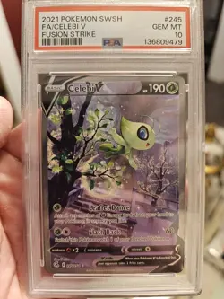 Celebi V 245/264 Fusion Strike Pokemon 2021 PSA 10 - Image 1