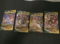 Pokemon Evolving Skies Booster Pack Art Set 4x Sealed Packs S & S,Fast Ship - Image 1