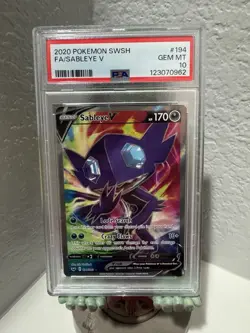 2020 Pokemon Sword And Shield Sableye V #194 PSA 10 GEM MINT - Image 1