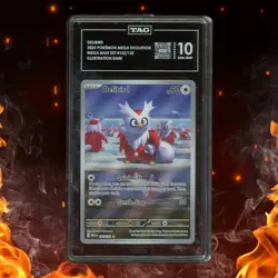 Pokemon Mega Evolution DELIBIRD 152/132 Illustration Rare TAG 10 - Image 1