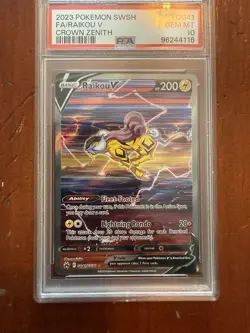 2023 Pokemon Sword & Shield Crown Zenith Full Art Raikou PSA 10 GEM - Image 1